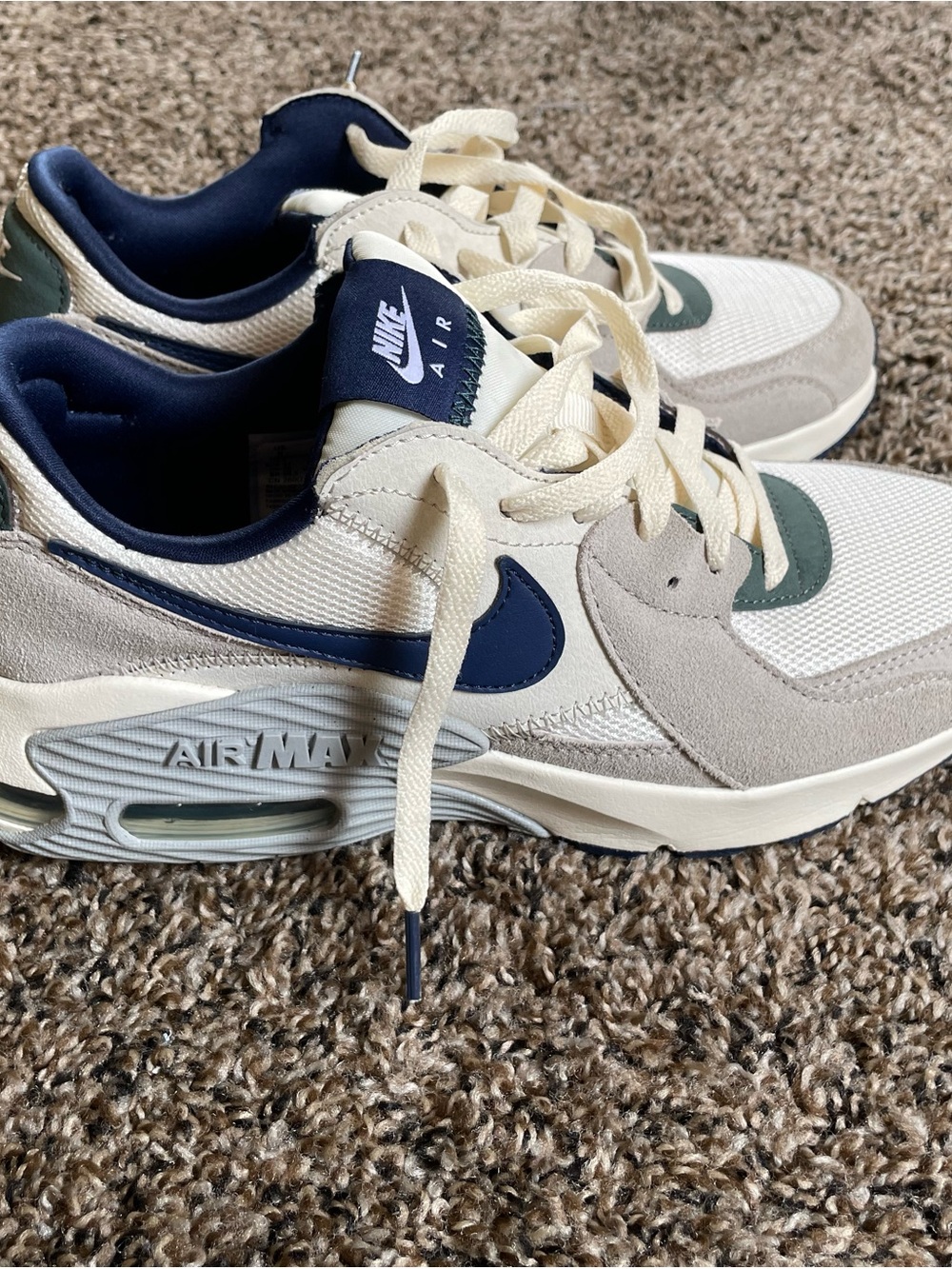 Nike Men's Air Max Sneakers - Cream, Navy & Green